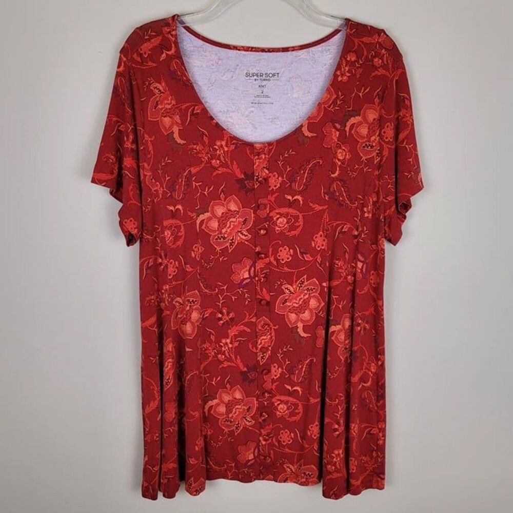 Torrid Size 2x Super Soft Button Front Seamed Top… - image 3